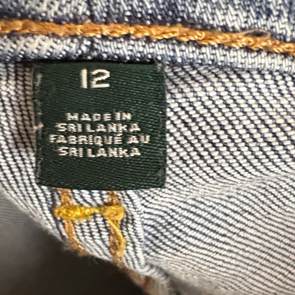 Lauren Ralph Lauren Blue Jeans with Gold Embroidery - Picture 6 of 6
